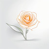 Minimalist Line Art of a Rose Bud About to Bloom