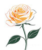 Minimalist Line Art of a Rose Bud About to Bloom