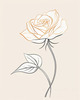 Minimalist Line Art of a Rose Bud About to Bloom