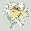 Minimalist Line Art of a Rose Bud About to Bloom