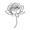 Minimalist Line Art of a Rose Bud About to Bloom