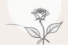 Minimalist Line Art of a Rose Bud About to Bloom