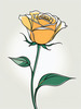 Minimalist Line Art of a Rose Bud About to Bloom