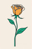 Minimalist Line Art of a Rose Bud About to Bloom
