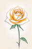 Minimalist Line Art of a Rose Bud About to Bloom
