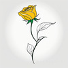 Minimalist Line Art of a Rose Bud About to Bloom