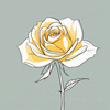 Minimalist Line Art of a Rose Bud About to Bloom