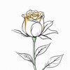 Minimalist Line Art of a Rose Bud About to Bloom