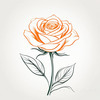 Minimalist Line Art of a Rose Bud About to Bloom