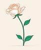 Minimalist Line Art of a Rose Bud About to Bloom