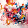 Tranquil Abstract Color Exploration on Color Field Canvas