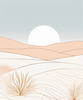 Minimalist Desert Dusk Single Line Art