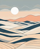 Minimalist Desert Dusk Single Line Art