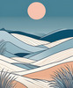 Minimalist Desert Dusk Single Line Art