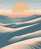 Minimalist Desert Dusk Single Line Art