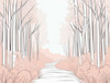Minimalist Line Art of a Forest Pathway