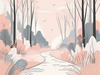 Minimalist Line Art of a Forest Pathway