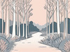 Minimalist Line Art of a Forest Pathway