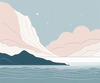 Minimalist Cliffside and Ocean Line Art Print