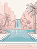 Minimalist Waterfall Cascade Line Art