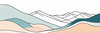 Minimalist Line Art of River Flowing Through Canyon