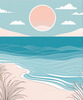 Minimalist Coastal Horizon Line Drawing