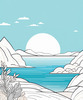 Minimalist Coastal Horizon Line Drawing