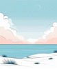Minimalist Coastal Horizon Line Drawing