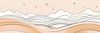 Minimalist Line Art of Rolling Hills Beneath a Starry Night Sky