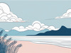 Minimalist Coastal Horizon Line Drawing
