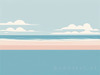 Minimalist Coastal Horizon Line Drawing