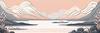 Minimalist Waterfall Cascade Line Art