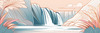 Minimalist Waterfall Cascade Line Art
