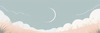 Minimalist Line Art of Windswept Grass and Half-Moon