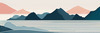 Minimalist Cliffside and Ocean Line Art Print