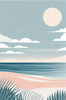 Minimalist Coastal Horizon Line Drawing