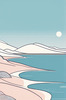 Minimalist Coastal Horizon Line Drawing