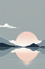 Minimalist Tranquil Lakeside Tree Reflection Printable Art