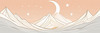 Printable Minimalist Moonlit Mountain Silhouette Line Art