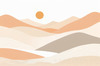Minimalist Desert Dusk Single Line Art