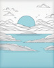 Minimalist Coastal Horizon Line Drawing