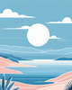 Minimalist Coastal Horizon Line Drawing