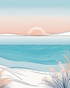 Minimalist Coastal Horizon Line Drawing