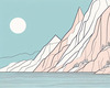 Minimalist Cliffside and Ocean Line Art Print