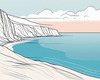 Minimalist Cliffside and Ocean Line Art Print