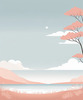Minimalist Tranquil Lakeside Tree Reflection Printable Art