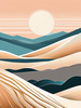 Minimalist Desert Dusk Single Line Art