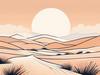 Minimalist Desert Dusk Single Line Art