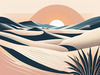 Minimalist Desert Dusk Single Line Art