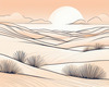 Minimalist Desert Dusk Single Line Art